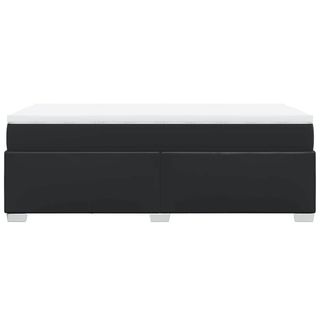 Black Box Spring Bed Faux Leather Frame with Pocket Spring Mattress King Single