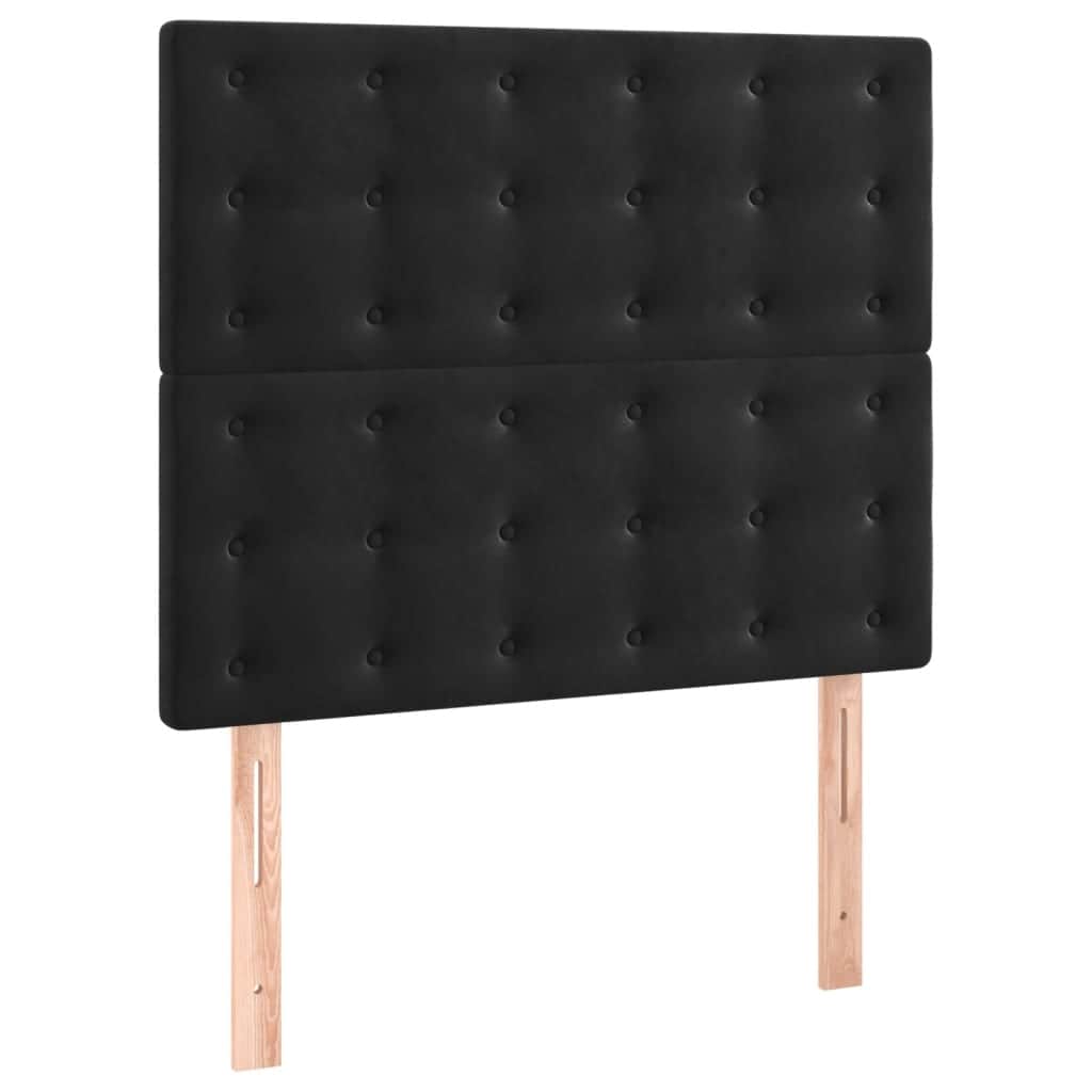 Black Box Spring Bed with LED Velvet Pocket Spring Mattress King Single