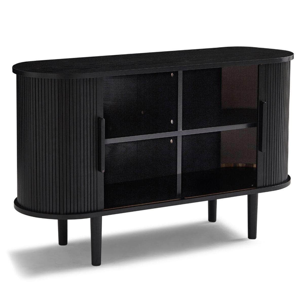 Black Column Wooden Sideboard Table