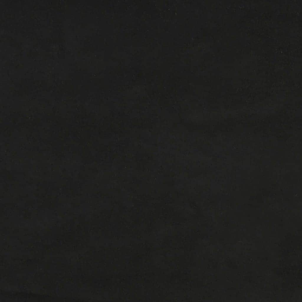 Black Double Velvet Box Spring Bed with Pocket Spring Mattress and Foam Topper
