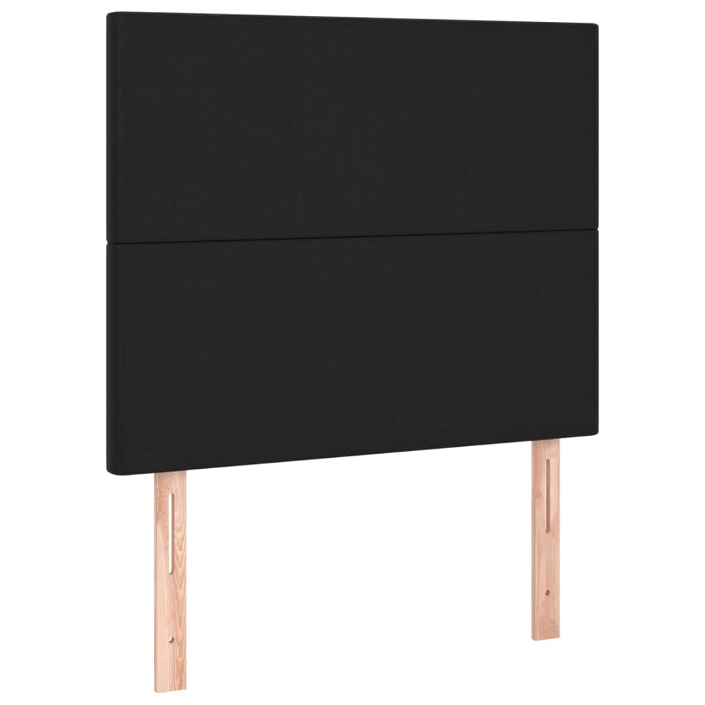 Black King Single Box Spring Bed with Faux Leather Pocket Spring Mattress LED