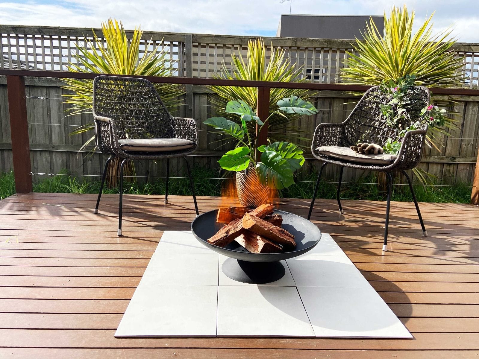 Black Lassen Cast Iron Fire Pit Outdoor