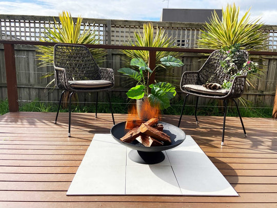 Black colour - Black Lassen Cast Iron Fire Pit Outdoor