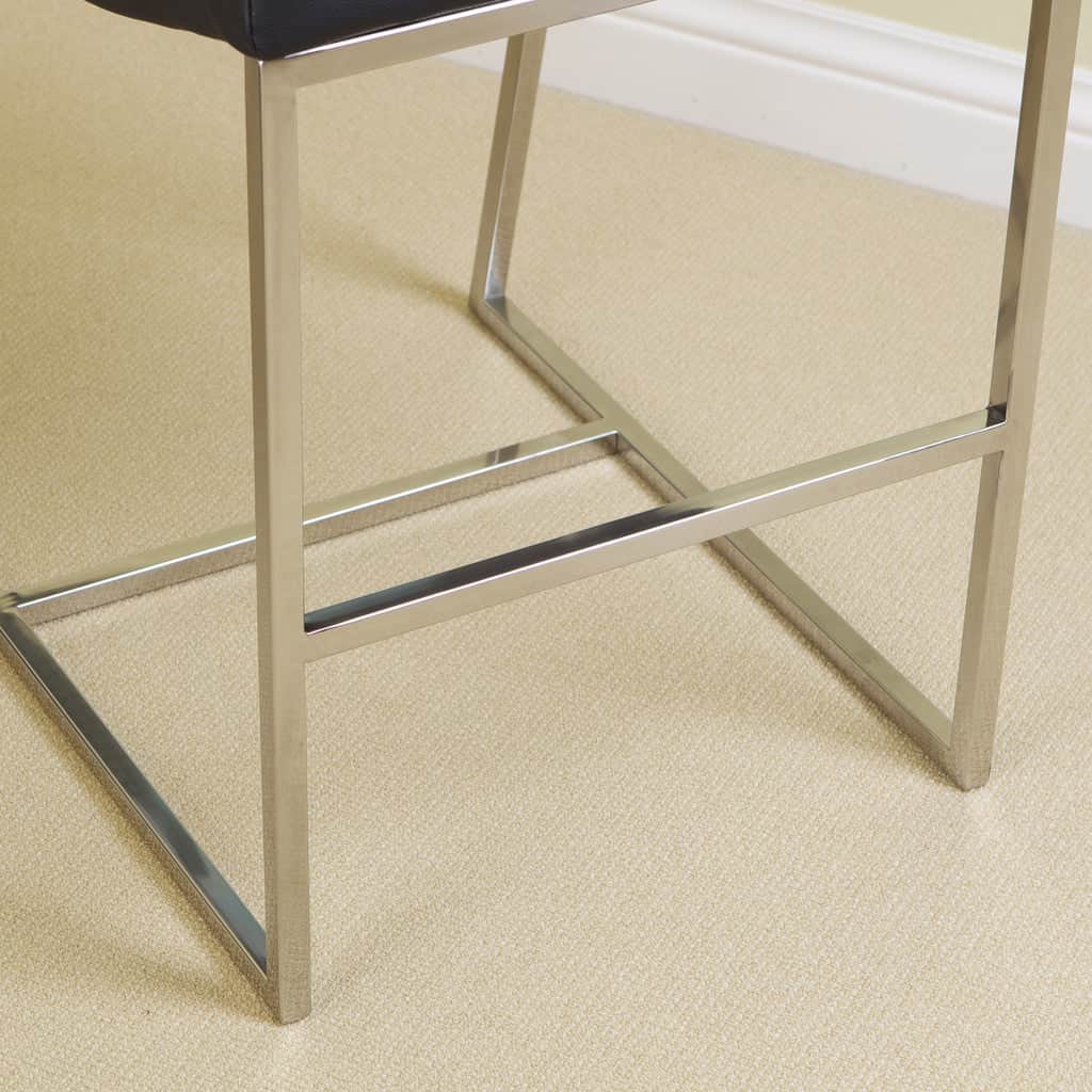 Black Leather Bar Stool Auburn Modern Adjustable Bar Chair Kitchen