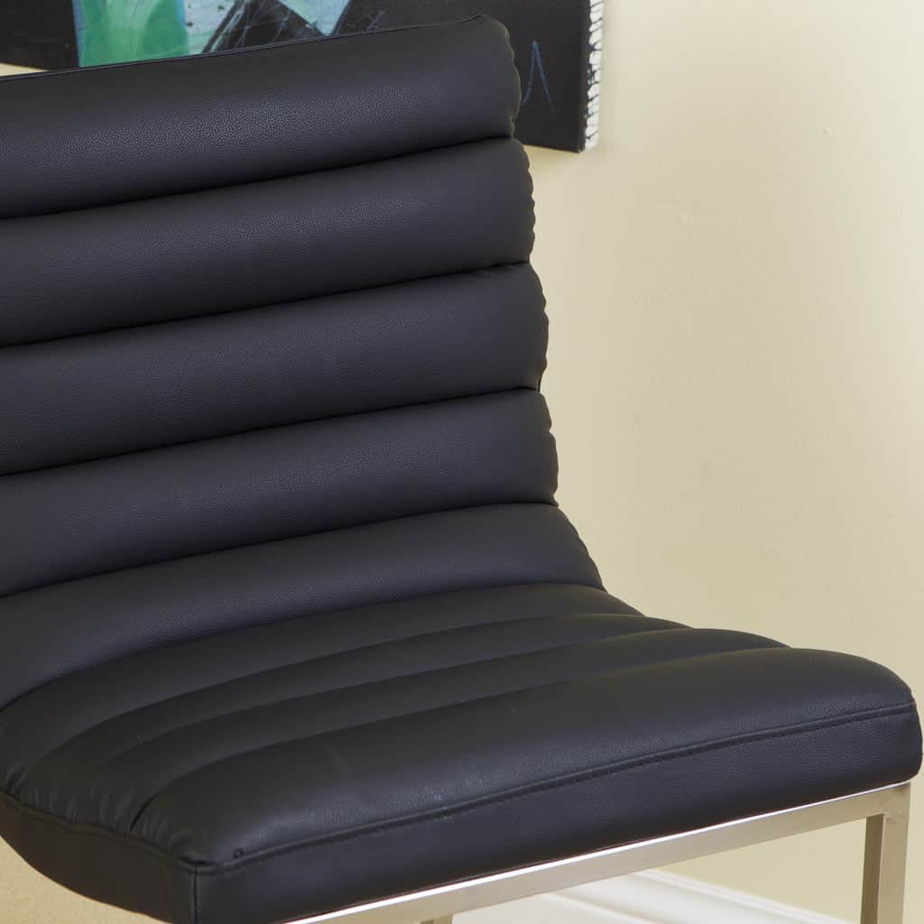 Black Leather Bar Stool Auburn Modern Adjustable Bar Chair Kitchen