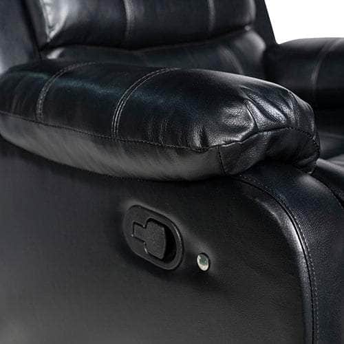 Black Leatherette Luxe: Led Recliner Trio