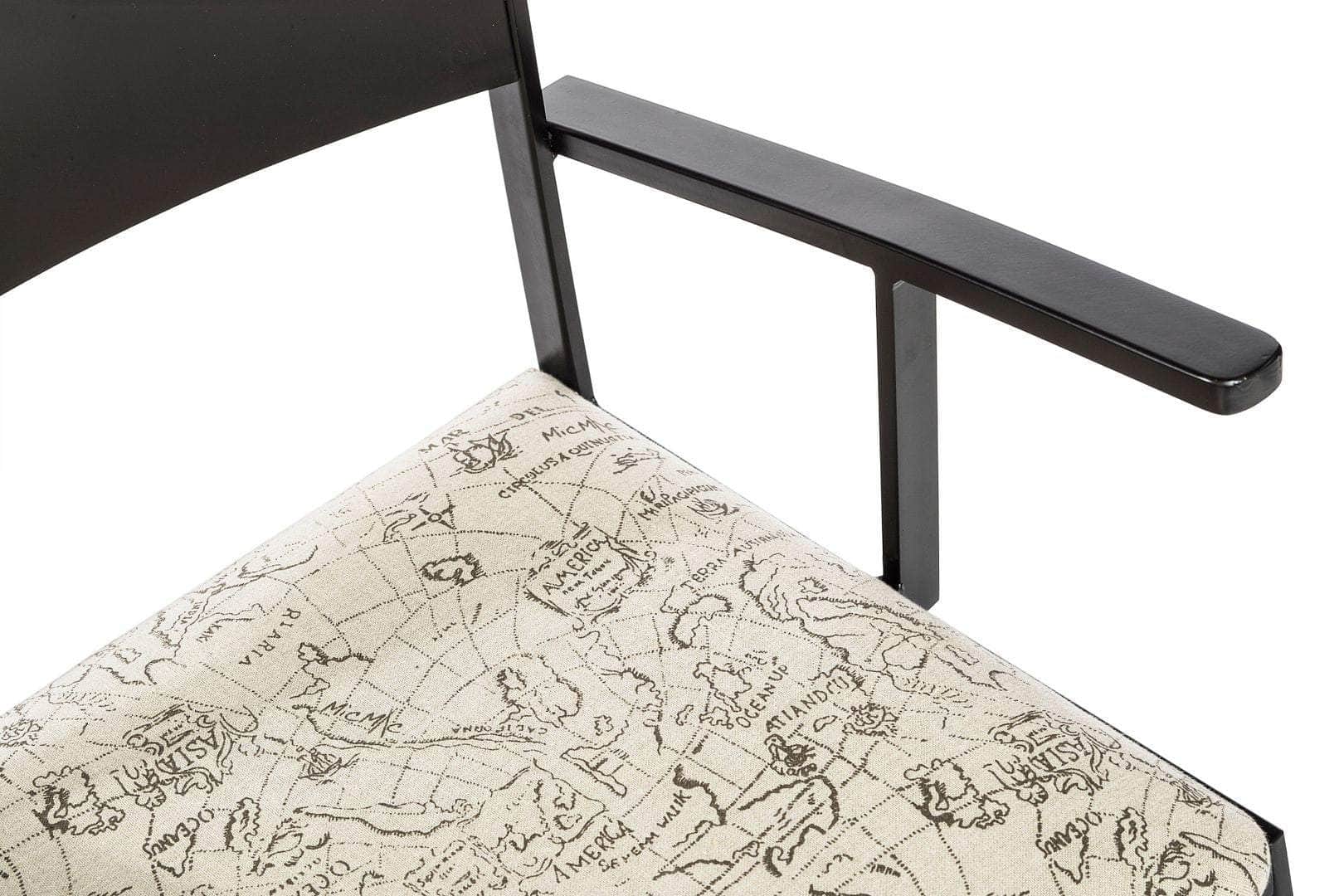 Black Metal Dining Chairs With Upholstered Seat - Set Of 2