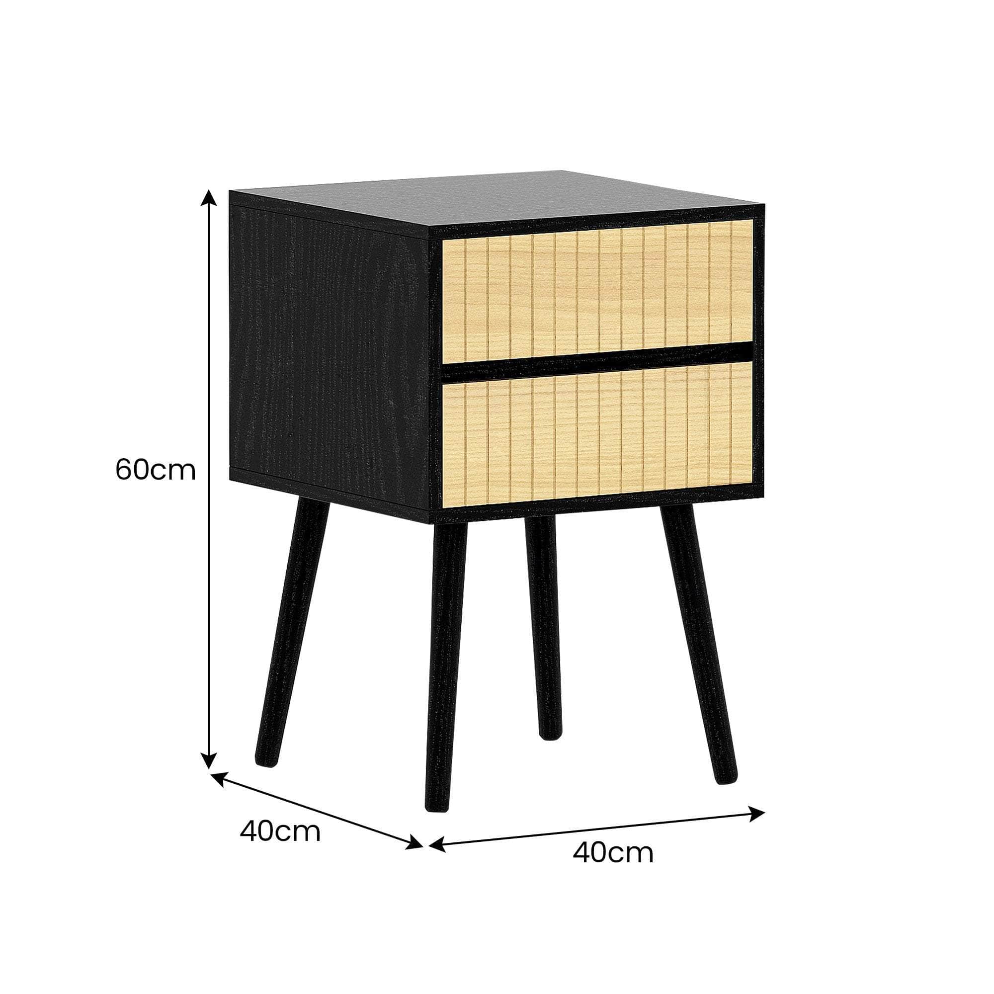 Black Nightstand Versatile Bedside Table