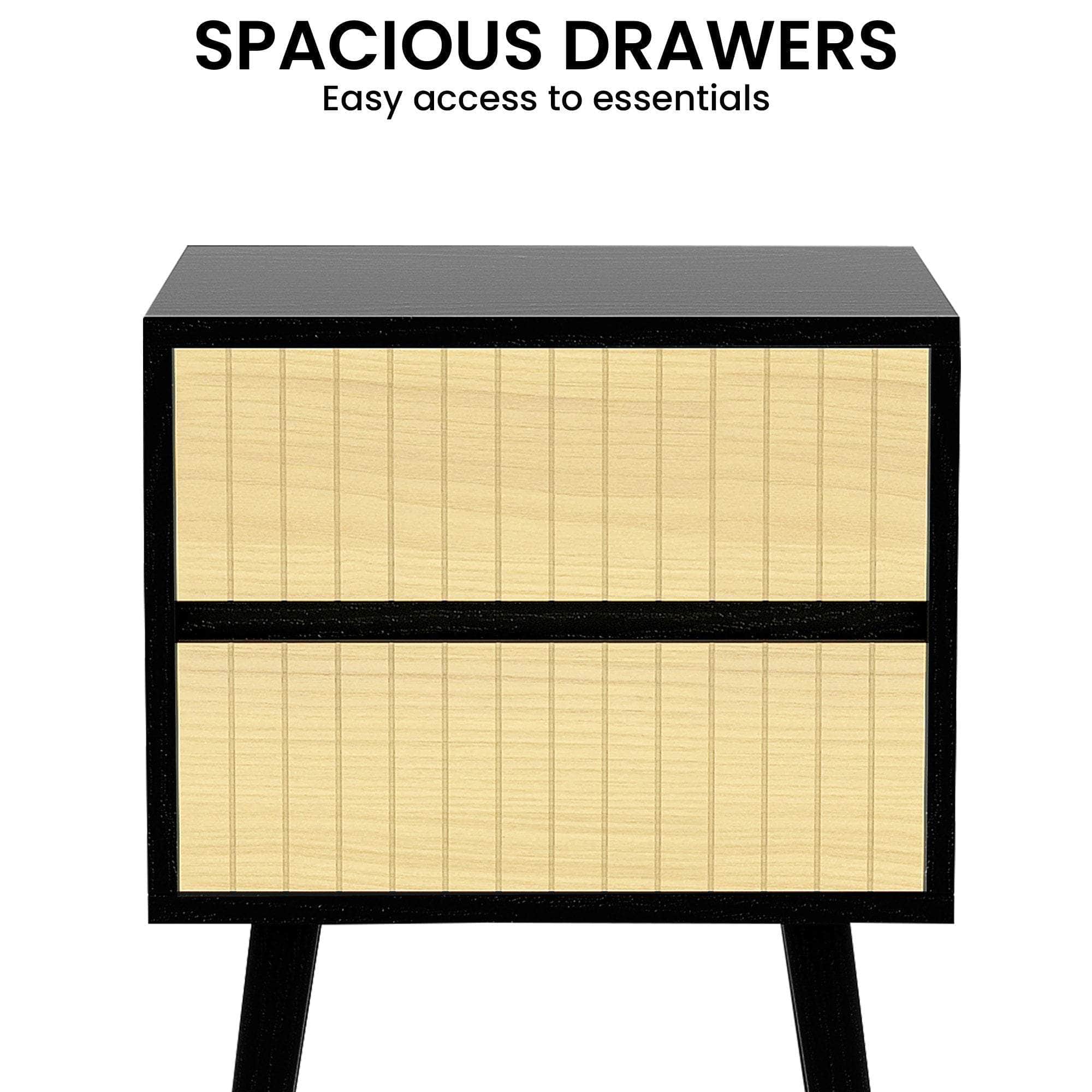 Black Nightstand Versatile Bedside Table