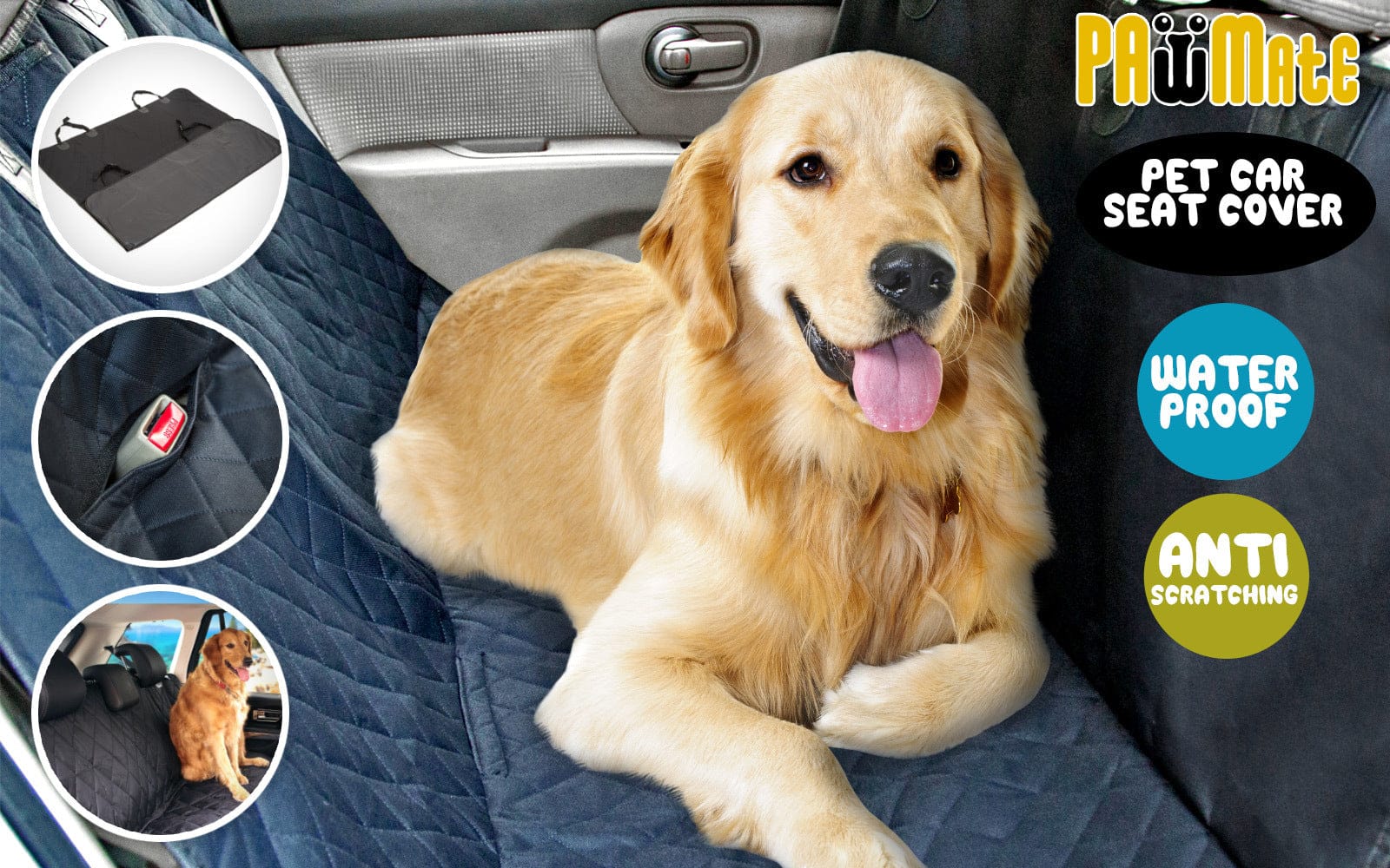 XXL Pet Dog Car Boot Seat Cover Waterproof Mat BLACK with Black colour