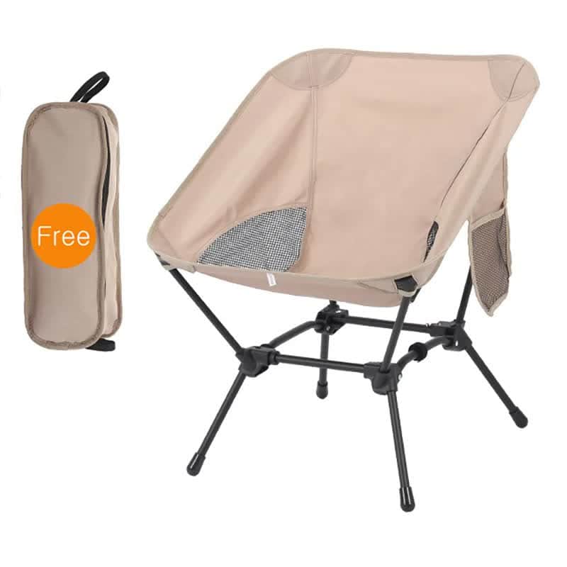 Black Portable Lightweight Folding Beach Chair - Compact Fishing
