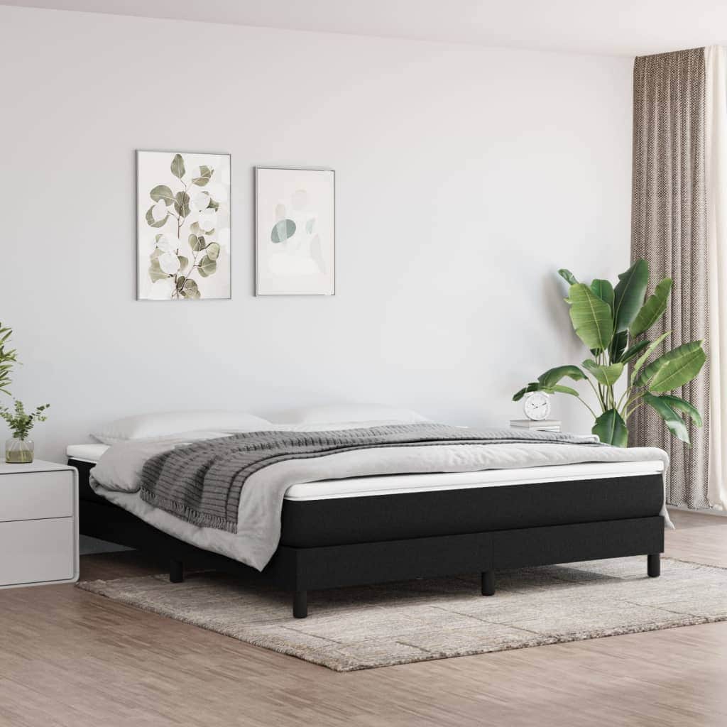 Black Queen Pocket Spring Mattress Medium Firm Fabric Foam Support