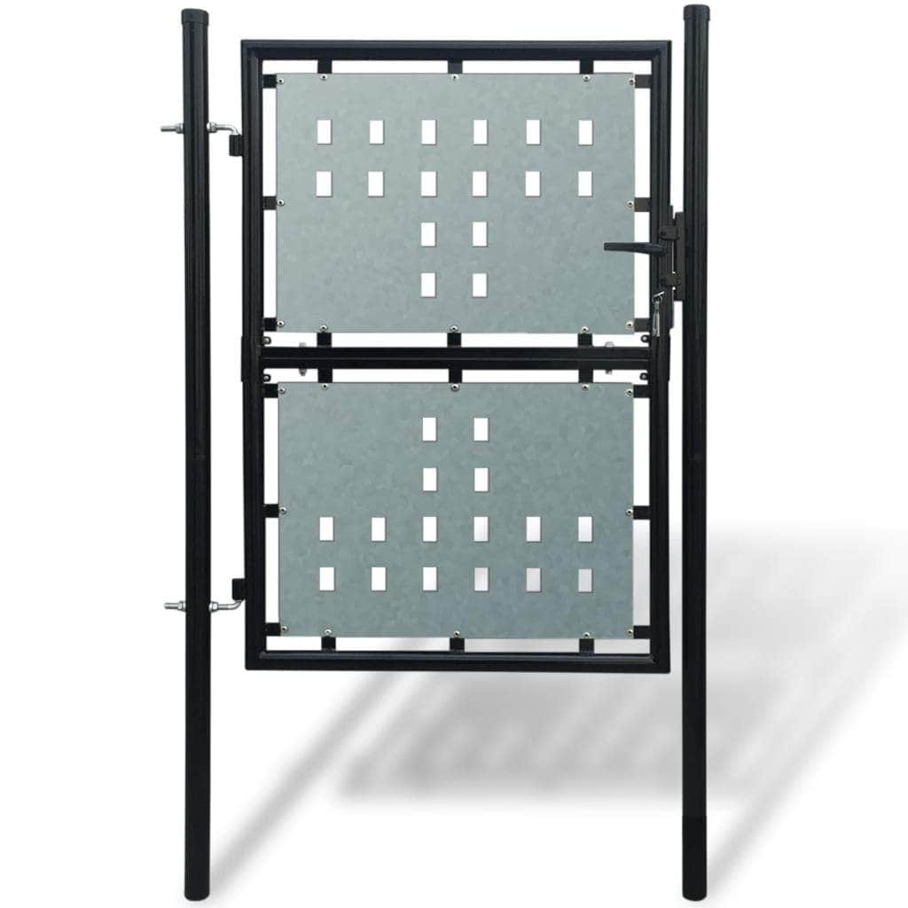 Black Single Door Fence Gate XXXL