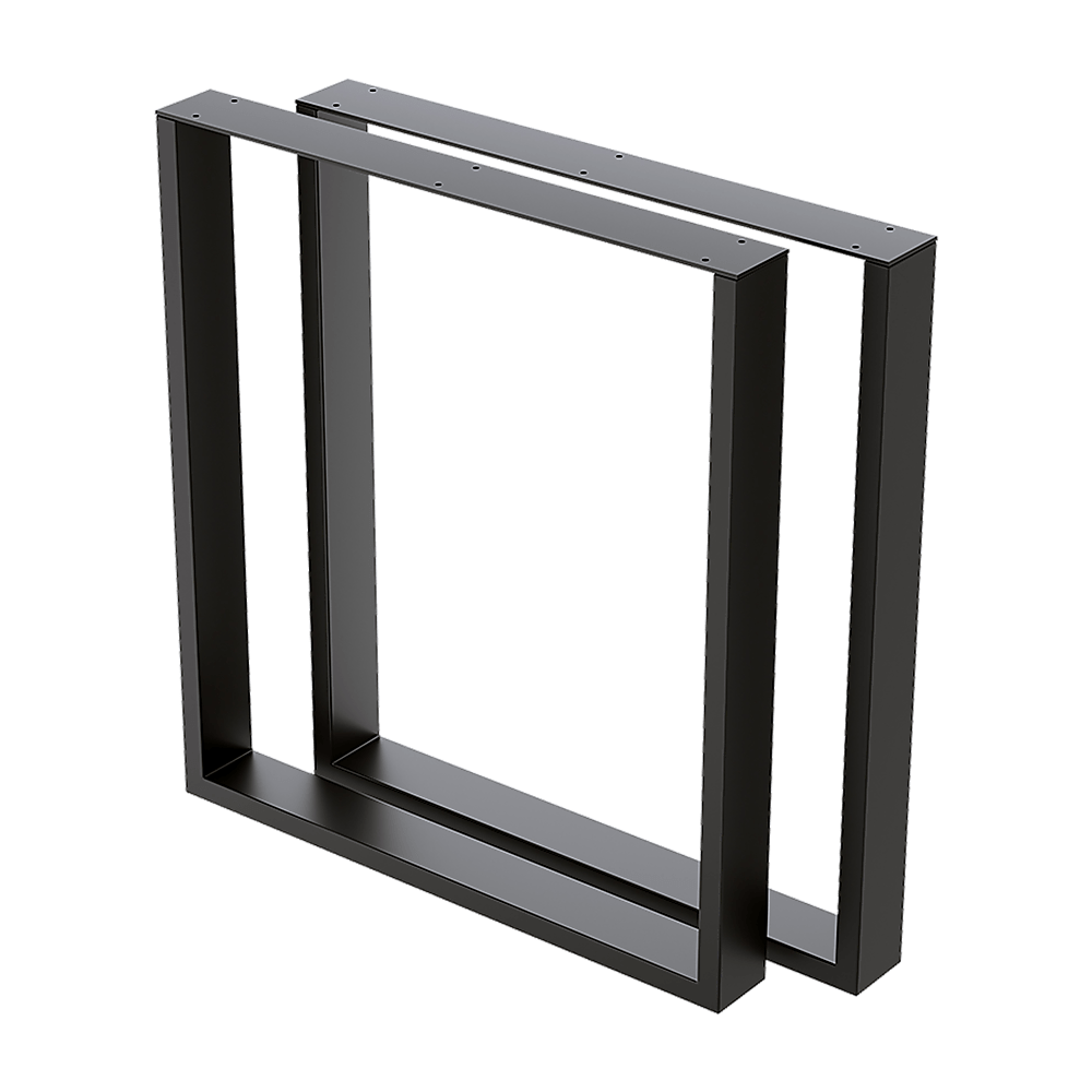 Black Square Retro Industrial Desk Bench