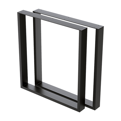 Square-Shaped Table Bench Desk Legs Retro Industrial - Black