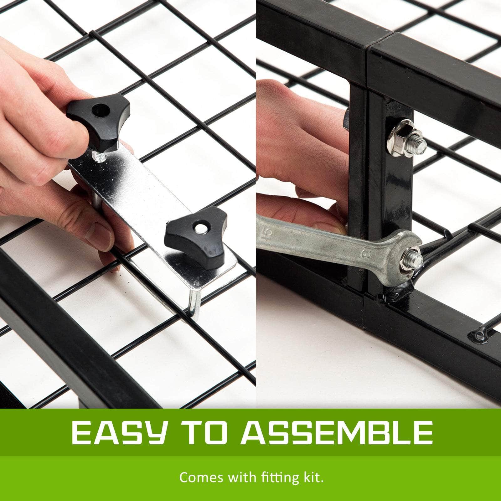 Black Steel Roof Rack Luggage Carrier Basket 4Wd 121Cm