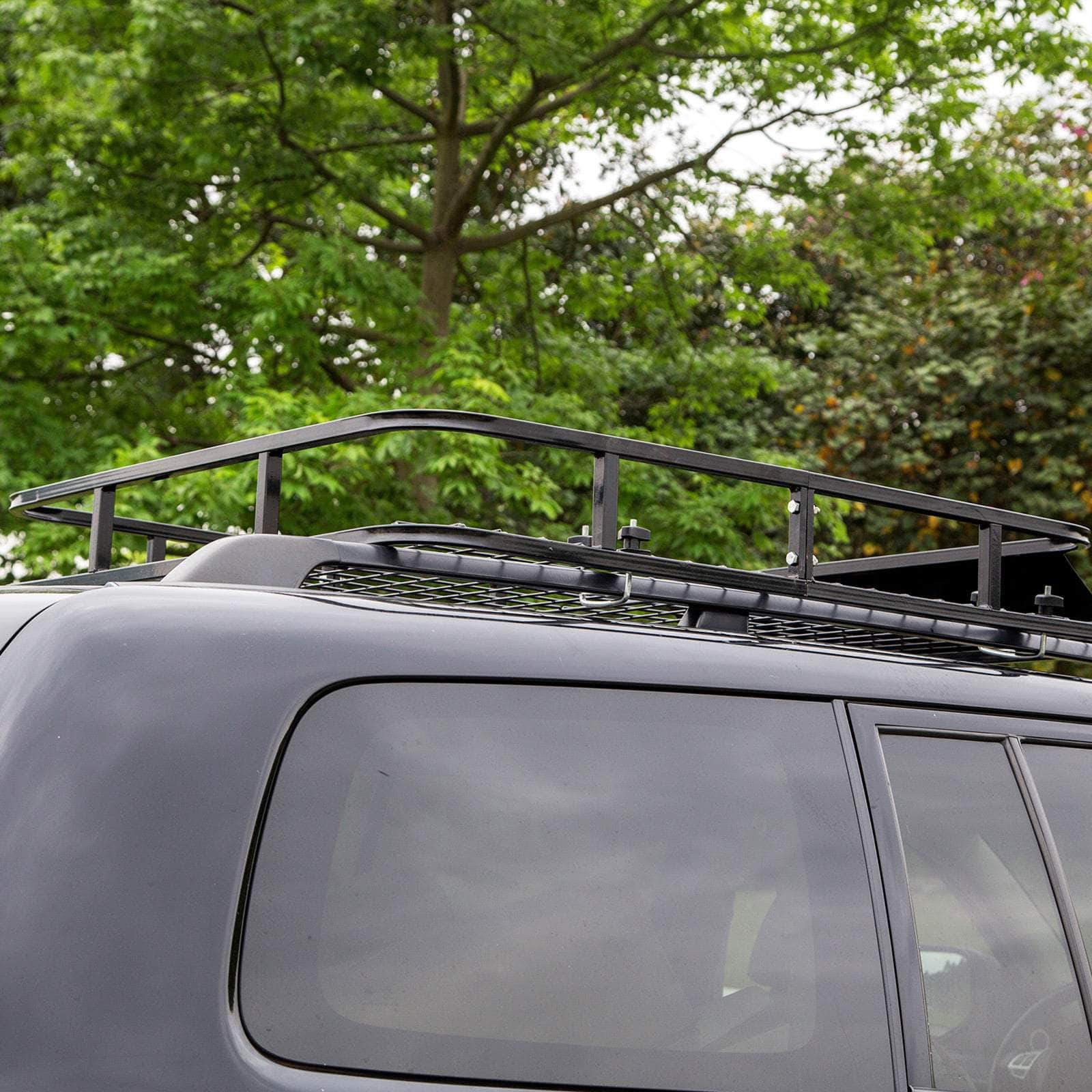 Black Steel Roof Rack Luggage Carrier Basket 4Wd 121Cm
