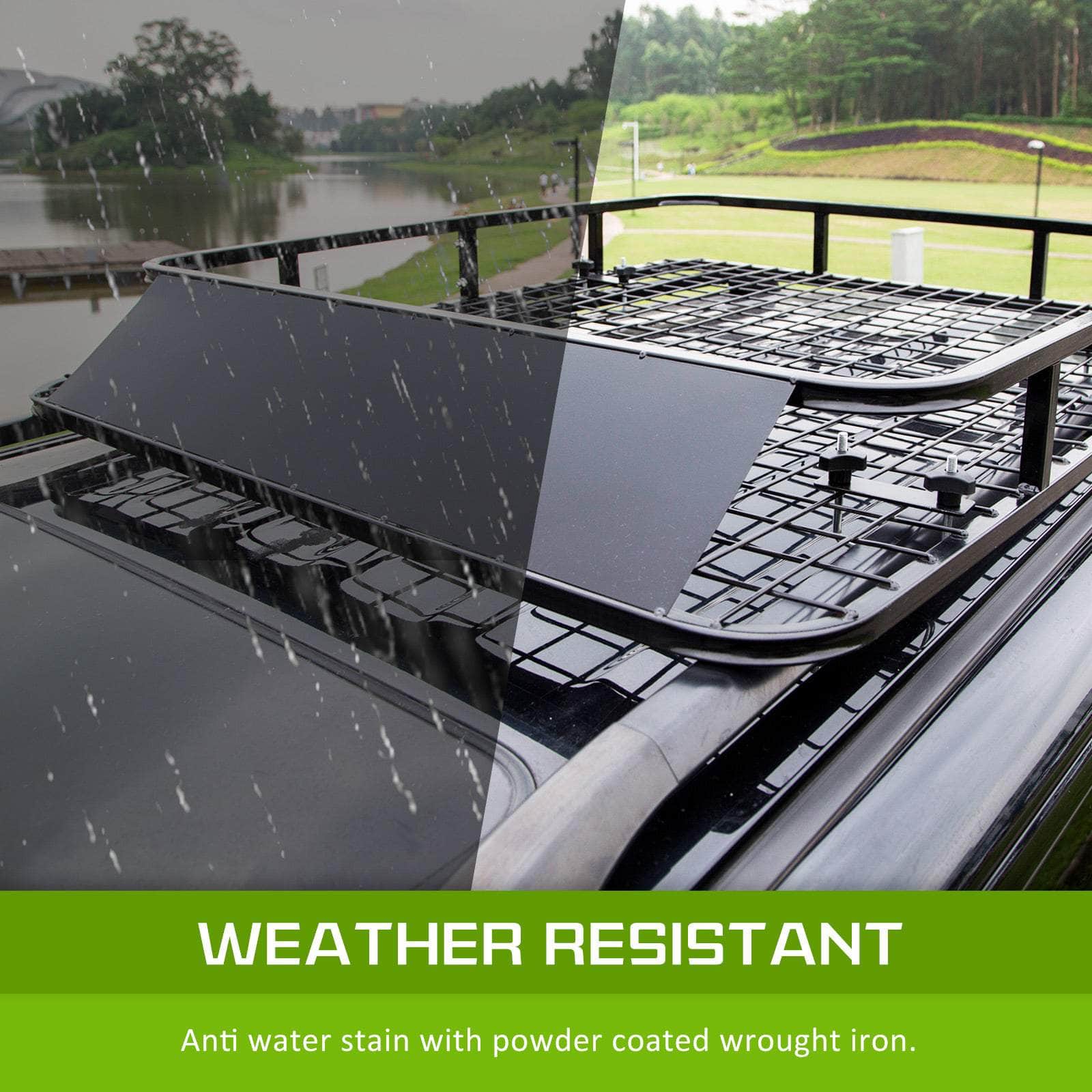 Black Steel Roof Rack Luggage Carrier Basket 4Wd 121Cm