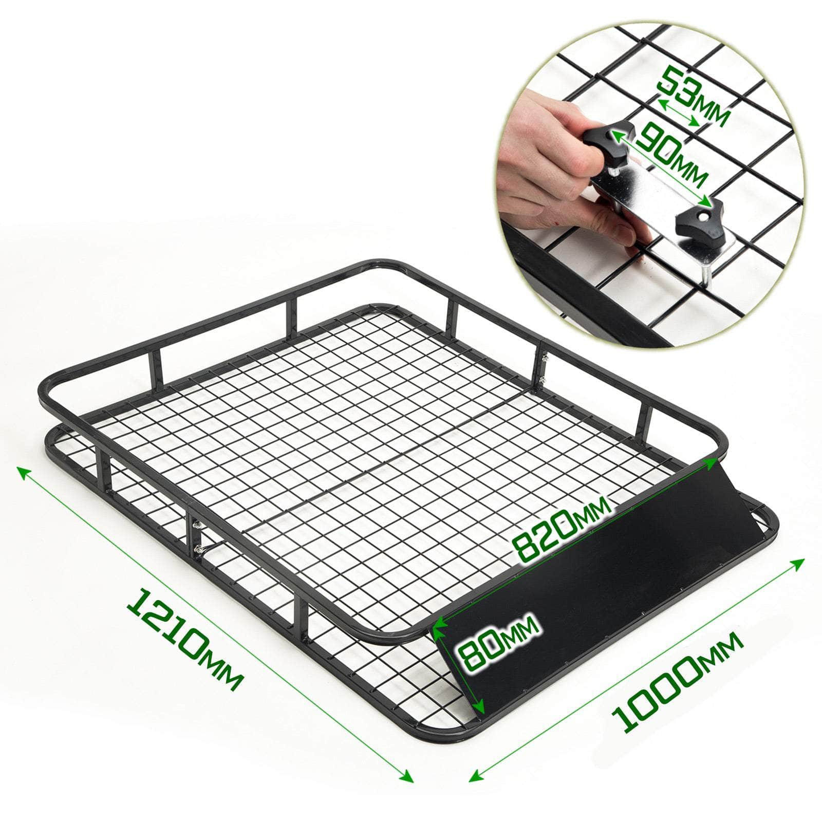 Black Steel Roof Rack Luggage Carrier Basket 4Wd 121Cm