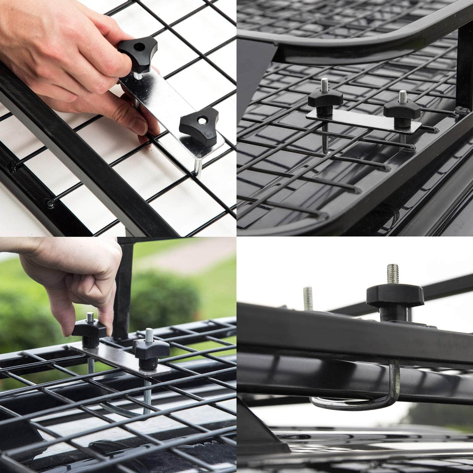 Black Steel Roof Rack Luggage Carrier Basket 4Wd 121Cm