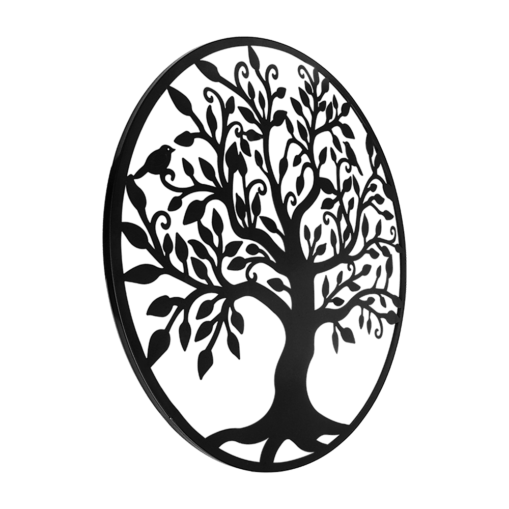 Black Tree Of Life Wall Art Hanging Metal Iron Sculpture Garden 99Cm