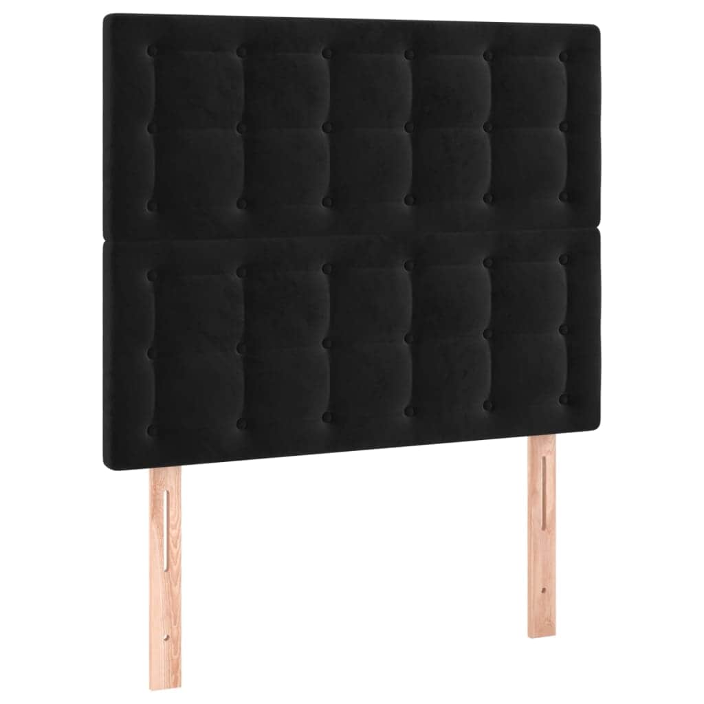 Black Velvet Box Spring Bed Pocket Spring Mattress King Single Size with Topper