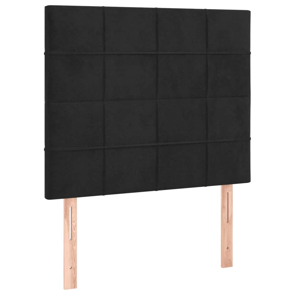 Black Velvet Box Spring Bed with Pocket Spring Mattress King Single Size