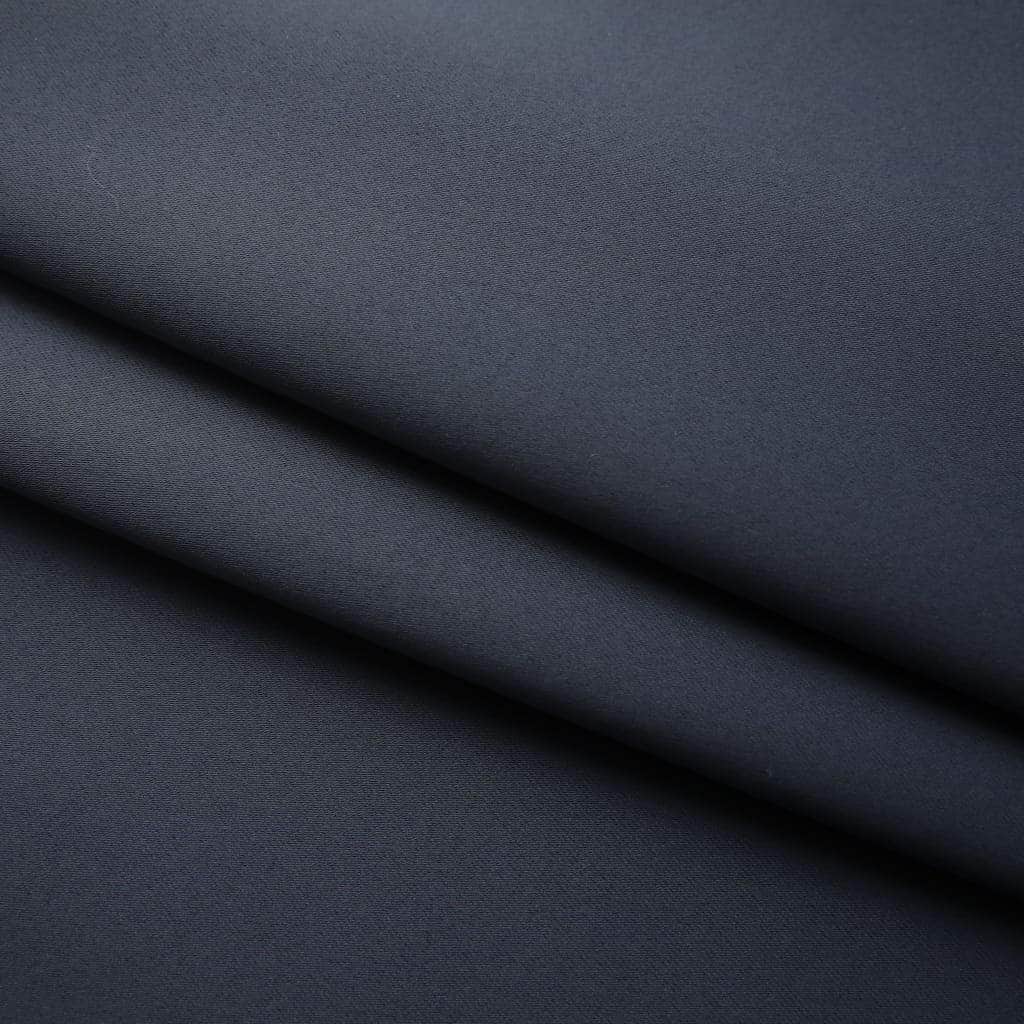 Blackout Curtain with Hooks Anthracite | Curtains & Drapes