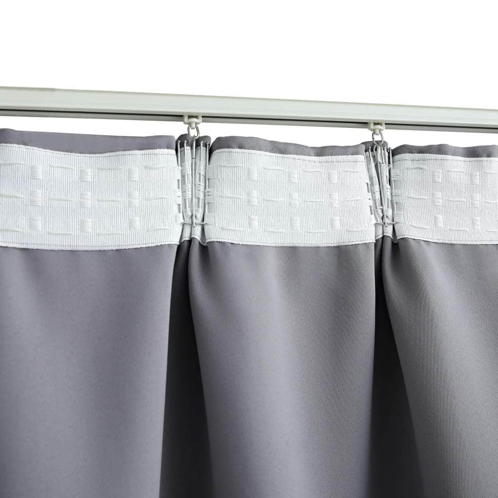Blackout Curtain with Hooks Anthracite - Curtains & Drapes - photo 9