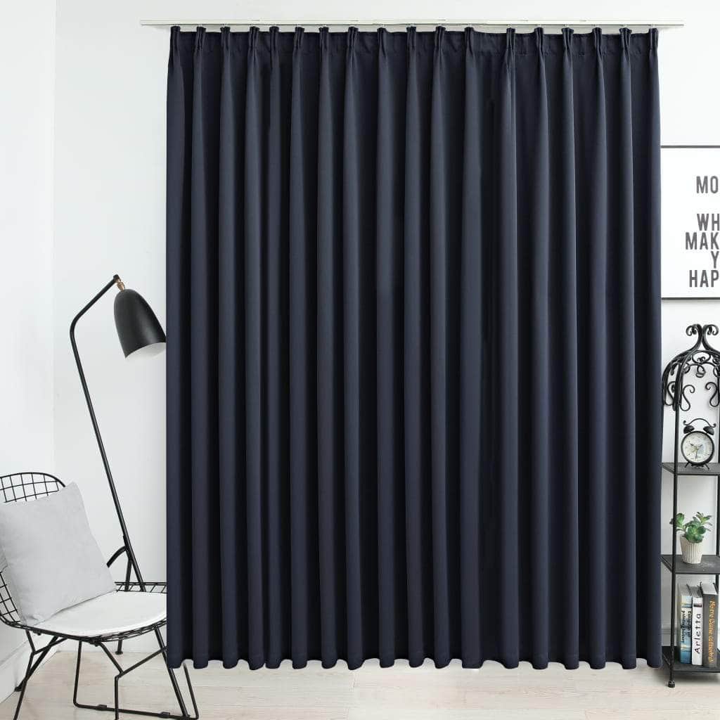 Blackout Curtain with Hooks Anthracite