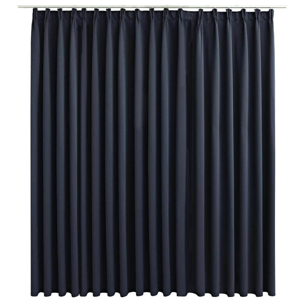 Curtains & Drapes - Blackout Curtain with Hooks Anthracite