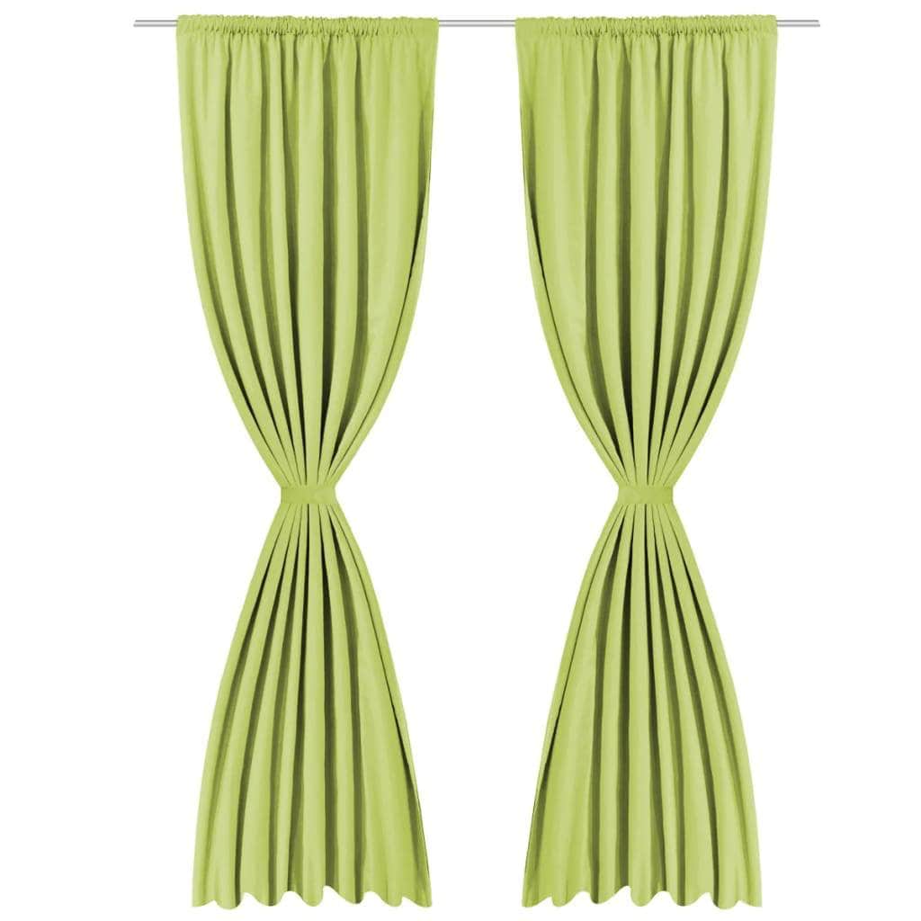 Blackout Curtains 2 pcs Double Layer  Green