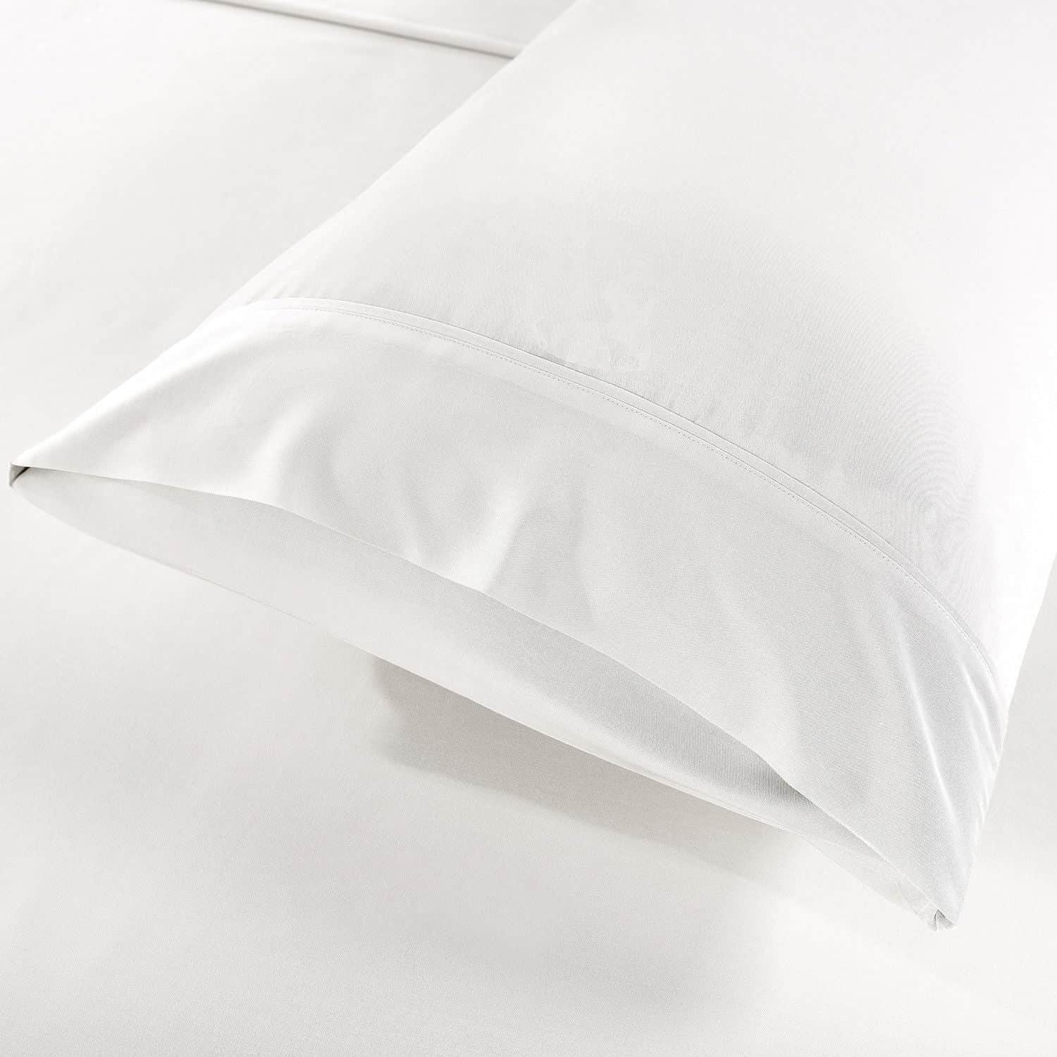 Blended Bamboo Sheet Set White King Size Soft Breathable Bed Linen
