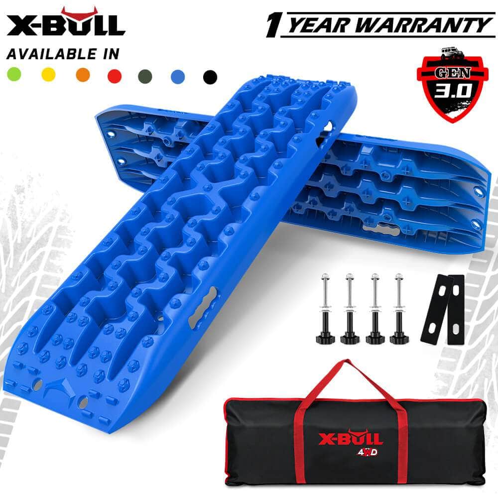 Blue 4Wd Snow Tracks Recovery Boards (2Pcs) With Mounting