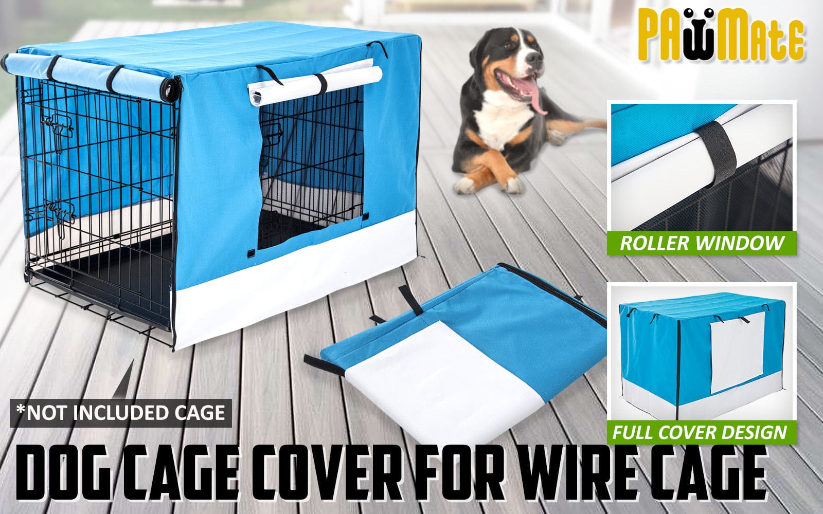 Blue Cage Cover Enclosure For Wire Dog Cage Crate 24/30/36/42/48inch | Blue colour - photo 114