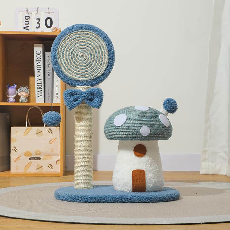 Blue Durable Mushroom Cat Scratching Post