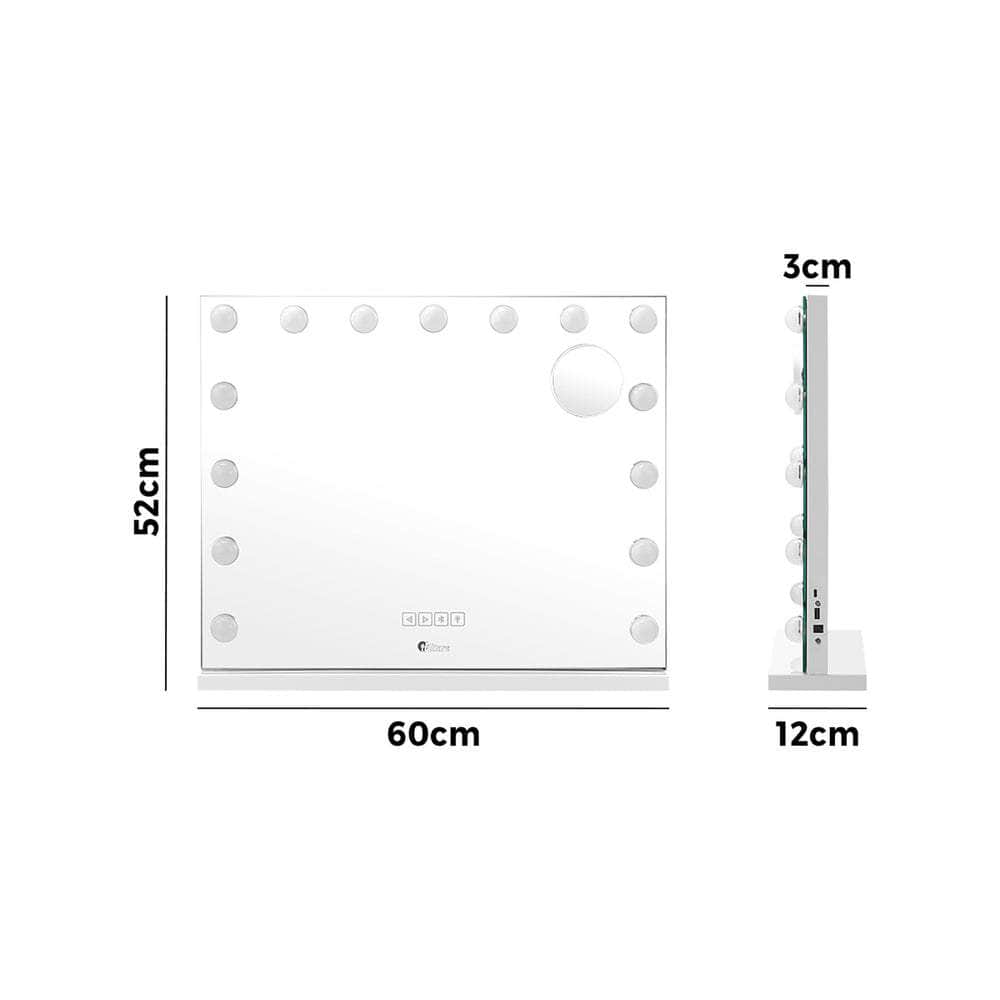Bluetooth Hollywood Makeup Mirror LED 60x52cm