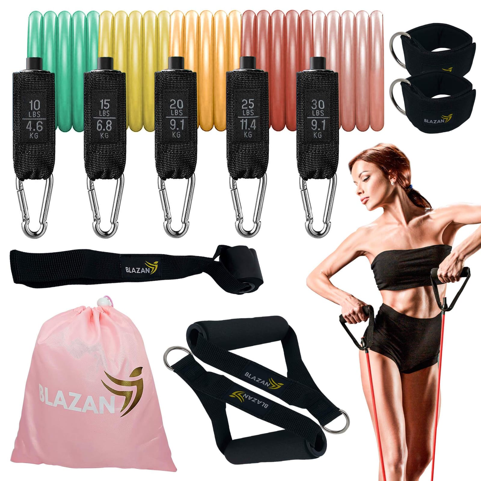 11pcs Resistance Bands Set with discon idp