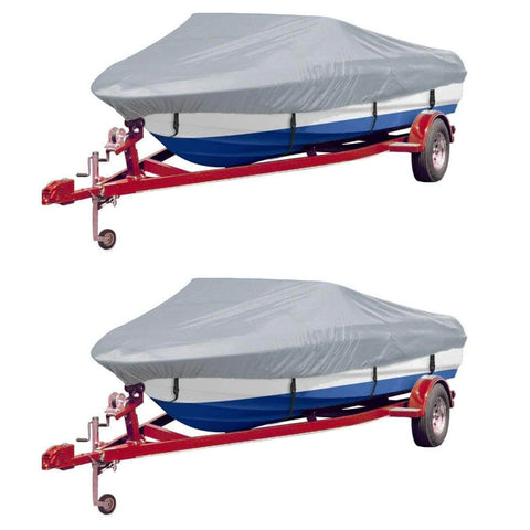 Boat Covers 2 pcs Grey Length 427-488 cm Width 173 cm
