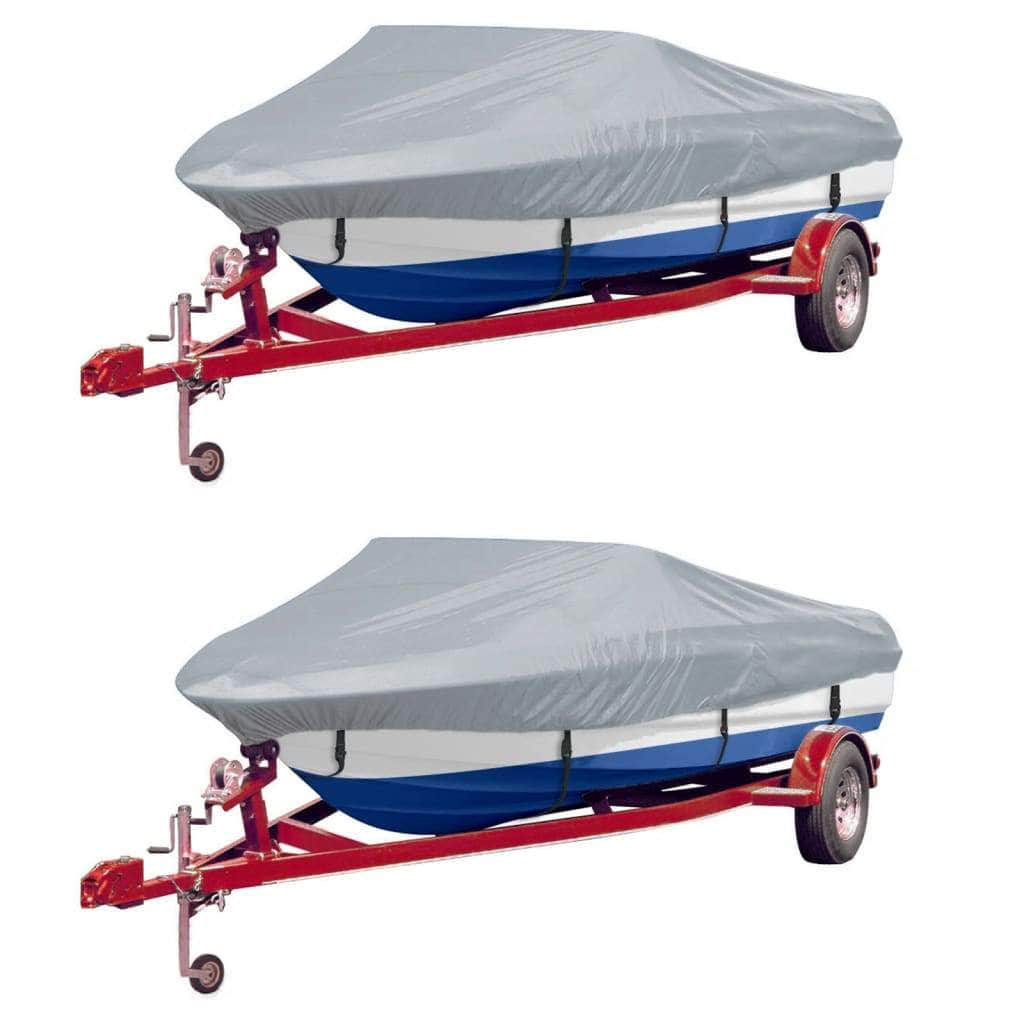 Boat Covers 2 pcs Grey Length 427-488 cm Width 229 cm