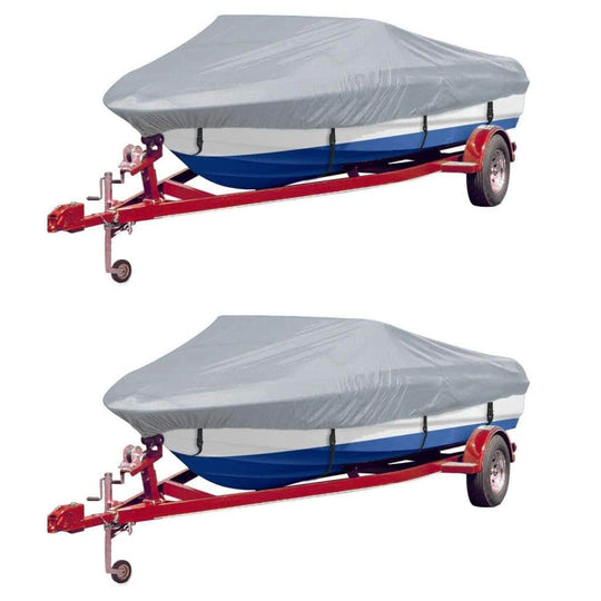 Boat Covers 2 pcs Grey Length 427-488 cm Width 229 cm