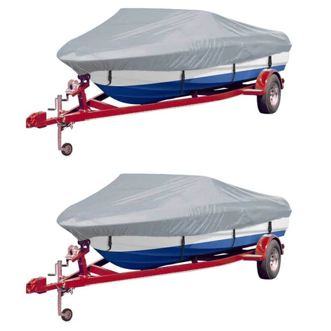 Boat Covers 2 pcs Grey Length 610-671 cm Width 254 cm