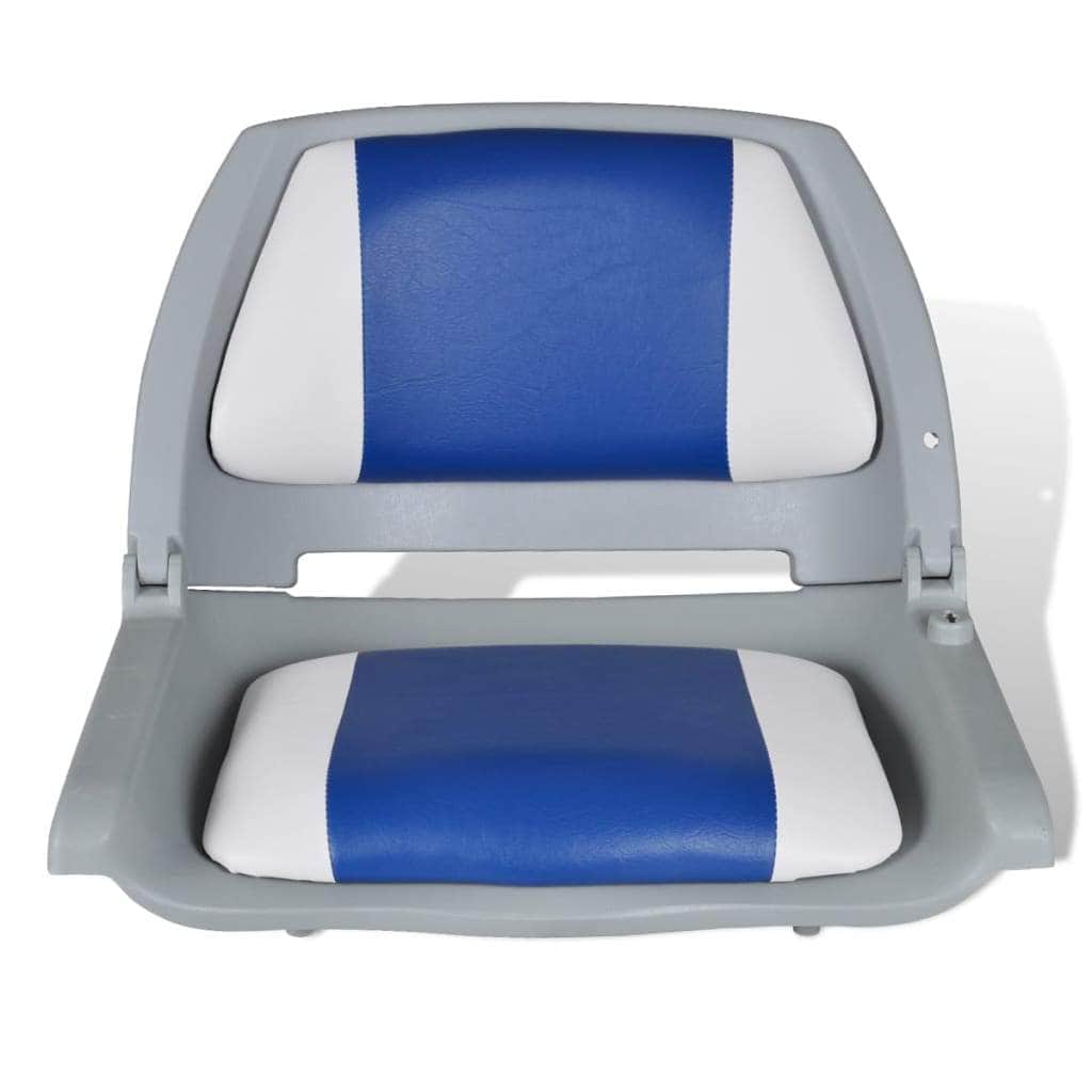 Boat Seat Foldable Backrest With Blue-white Pillow