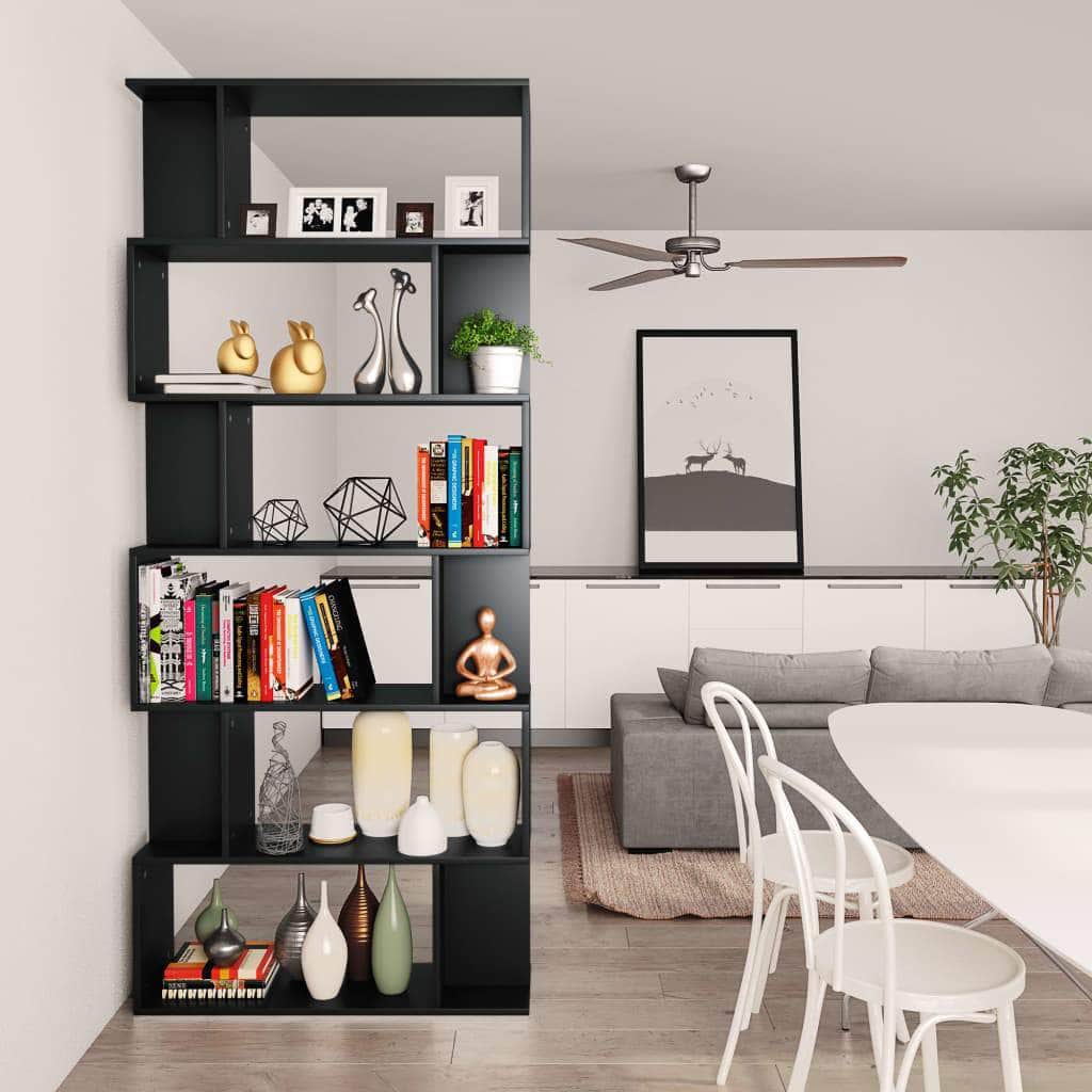 Book Cabinet/Room Divider  Black Chipboard