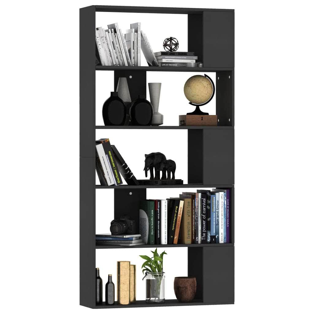 Book Cabinet/Room  Divider Black Chipboard
