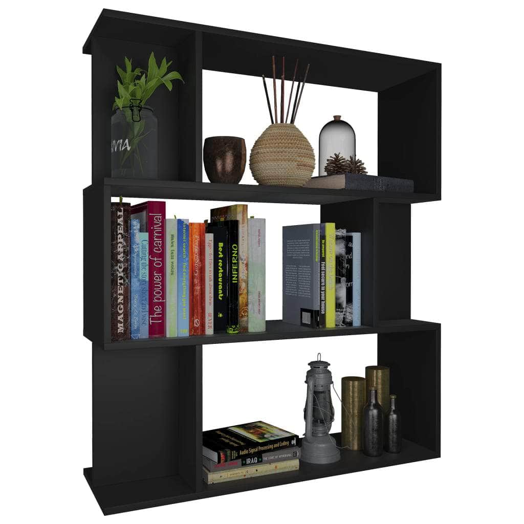 Book Cabinet/Room Divider Black Chipboard