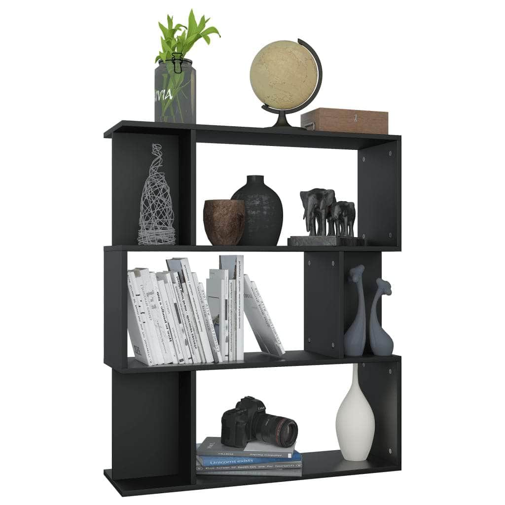 Book Cabinet/Room Divider Black Chipboard