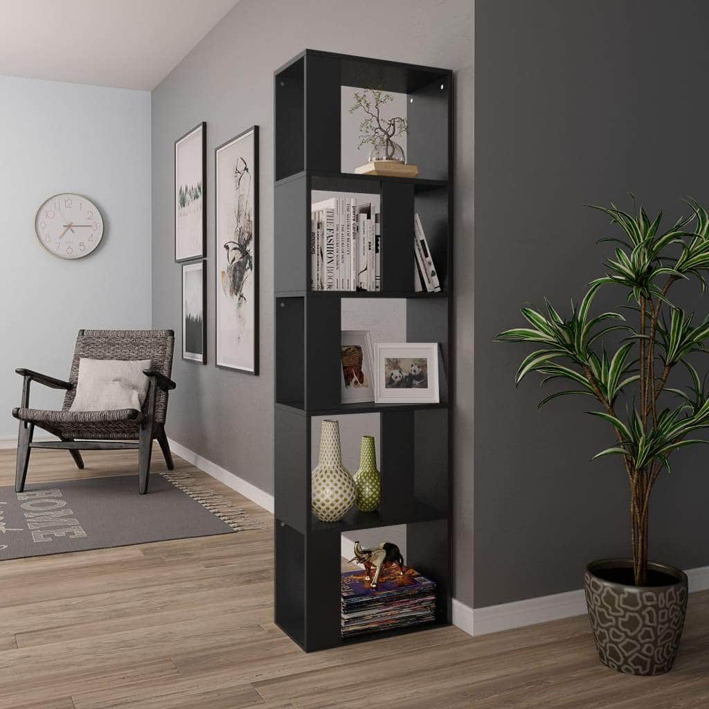 Book Cabinet/Room  Divider Black  Chipboard