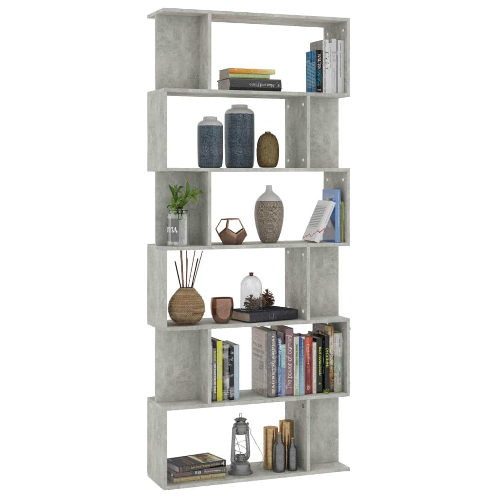 Book Cabinet/Room Divider  Concrete Grey Chipboard