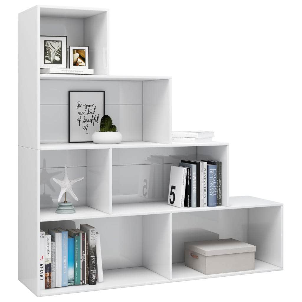 Book Cabinet/Room Divider High Gloss White - Chipboard